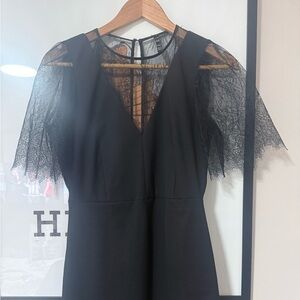 Zara Black Dress with Lace Sleeves